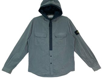 Rare Stone Island overshirt hooded button up Large size