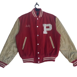 Vtg 70s Champion letterman varsity jacket snap button up