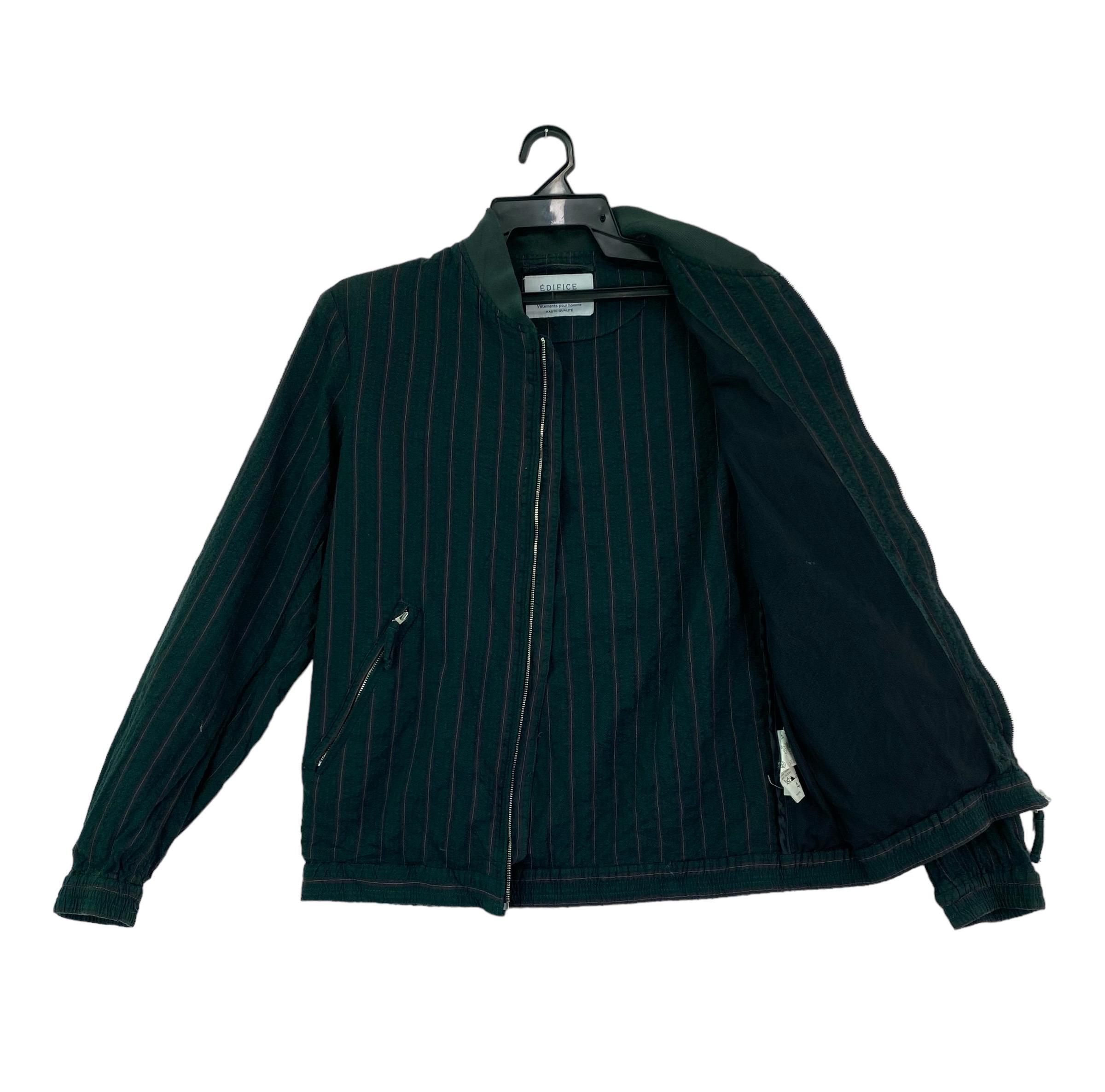 Rare Edifice Japan Wool Workwear Stripes Zip up Jacket Size