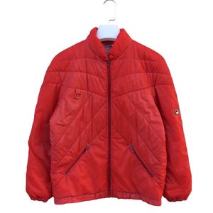 Vtg 80s FILA quilted down jacket skiwear XS size