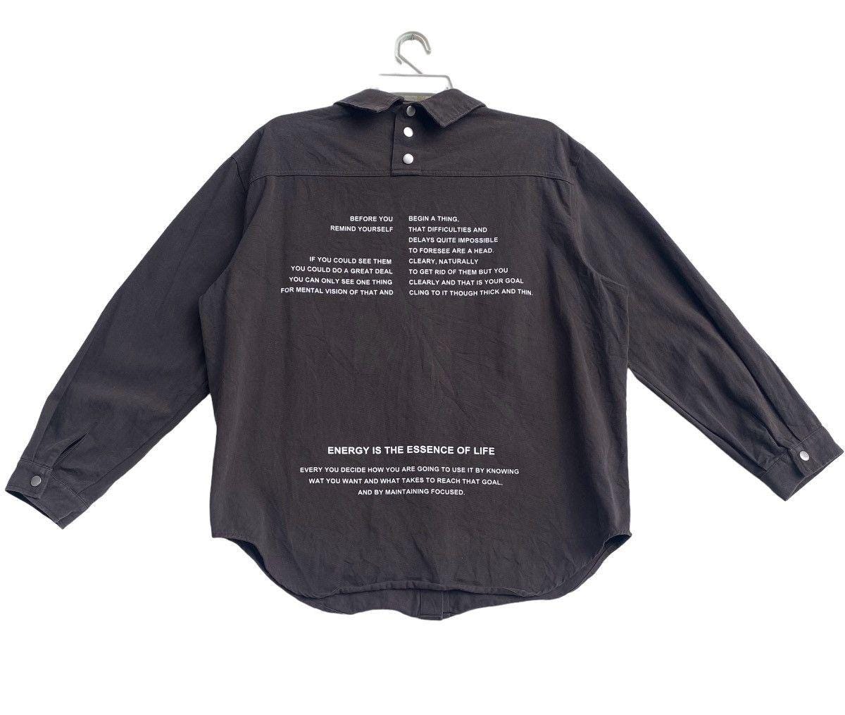 Japan designer poem art word double side button up boxy shirts