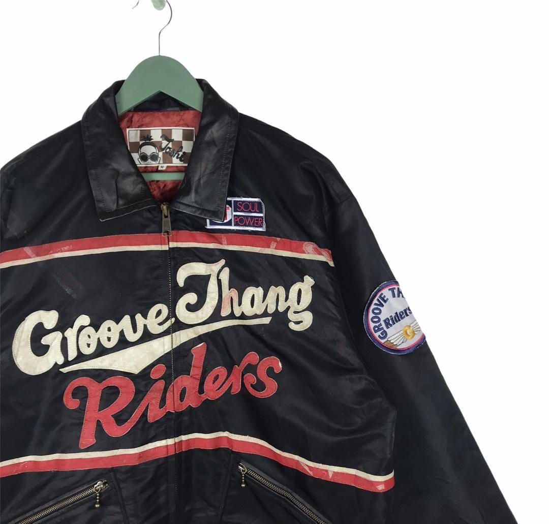 Vtg 90s Groove Thang Rider Patch Logos Racing Jacket Medium Size - Etsy