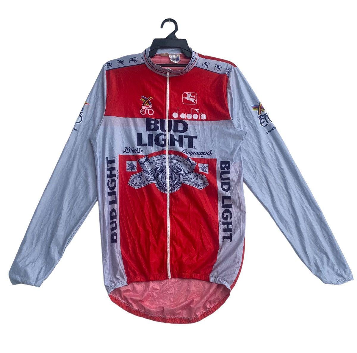 Veste Cycliste Vintage Giordana – Bud Light – Années 90 – Taille L – Homme – Rouge
