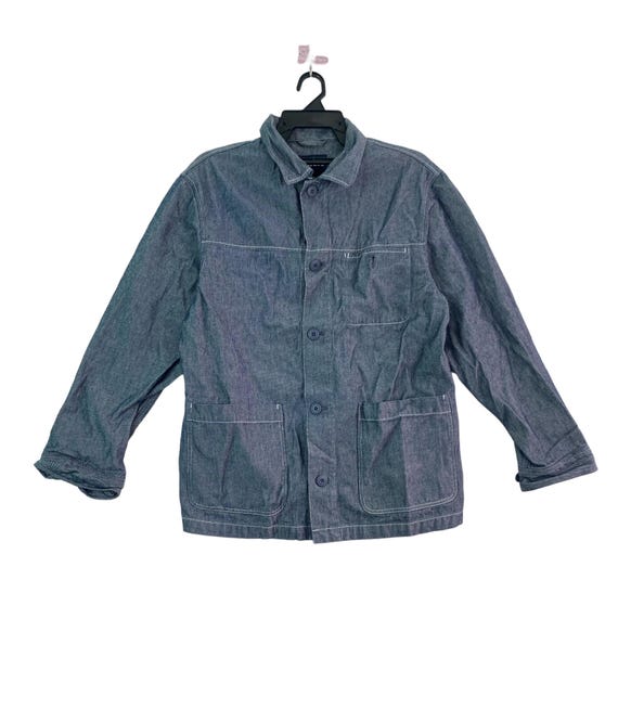 90s OLD UNIQLO 2rd denim jacket y2k 短丈 Vtg 90s OG Uniqlo Denim Chore Jacket Workwear Jacket Medium