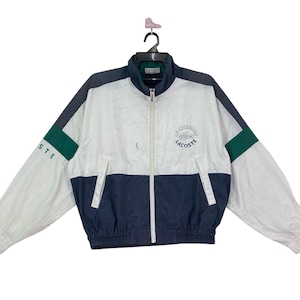 Vtg 90s Lacoste tennis colorblock windbreaker jacket