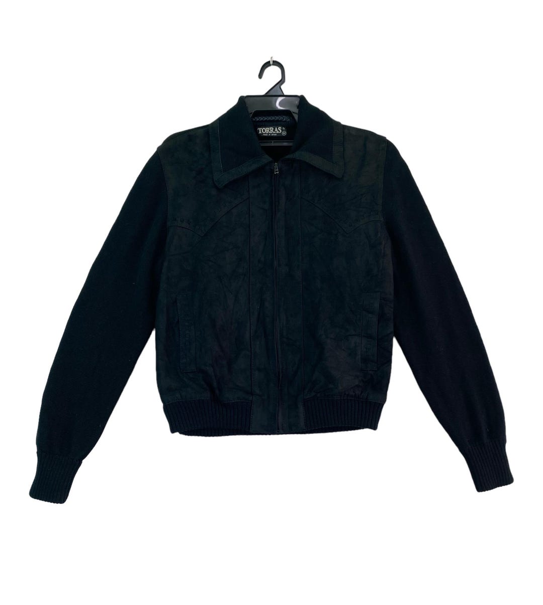 Vtg 90s Torras Mix Suede Leather Bomber Jacket - Etsy