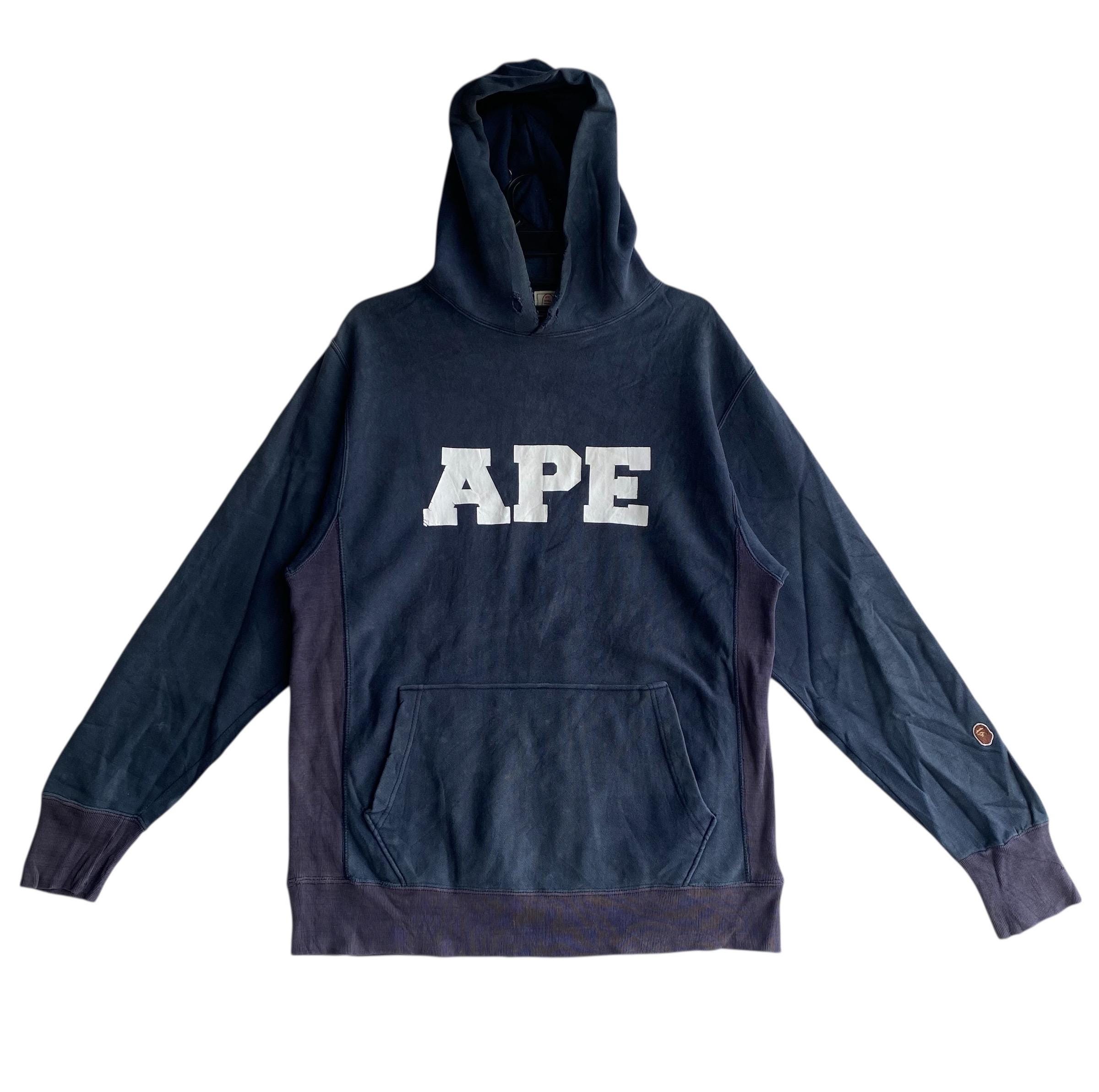 Rare Distressed A Bathing Ape Hoodies APE Logo Spell Out