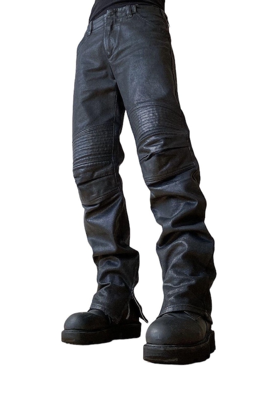 Archive AW 1999 Helmut Lang Astro Biker Coated Denim Jeans - Etsy