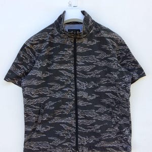 Vtg 90s Takeo Kikuchi tiger stripe camo military ripstop shirts jacket button up large size