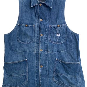 Vtg 50s-60s LEE denim chore jacket workwear waistcoat