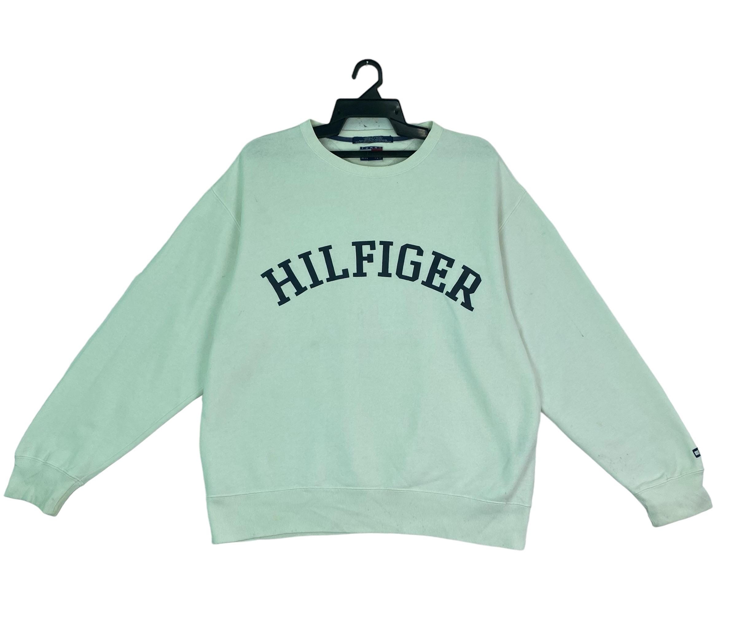 Vtg 90s Rare Tommy Hilfiger Arc Logo Spell Out Sweatshirt Small Size Etsy