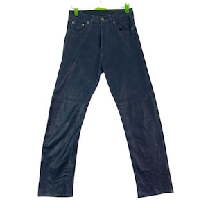 Vtg 90s unbrand biker genuine leather pant