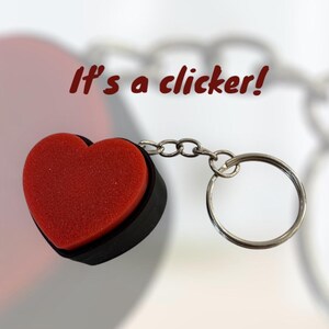 Valentine’s Heart Keychain - 3D Printed Clicker Fidget Gift