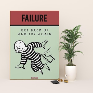 Monopoly Printable Wall Art - Failure. Graffiti Canvas | Motivational Office Posters | Inspirational Art for Home Decor