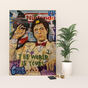 Graffiti Scarface The World is Yours - Love Yours. Printable Digital Canvas | Motivational Office Posters | Inspirational Art for Home Decor