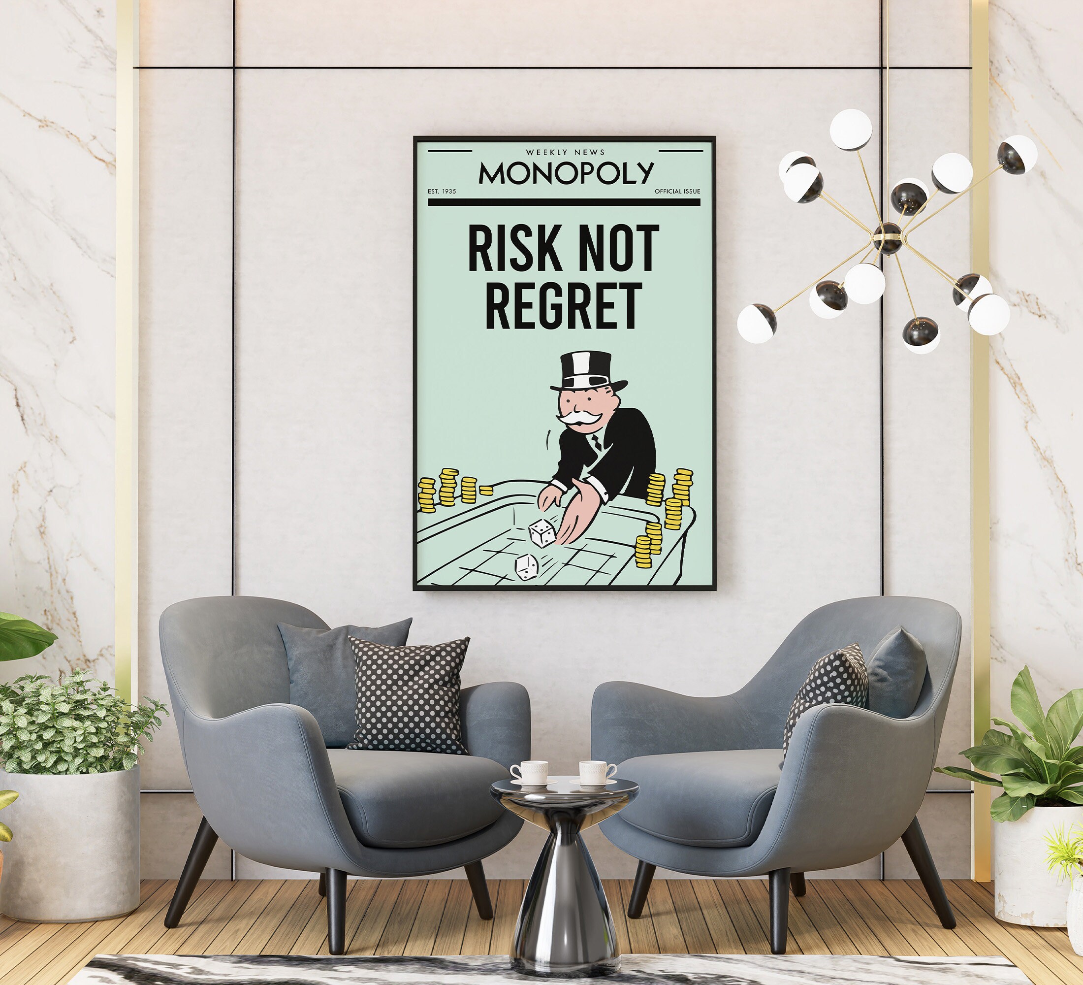 Monopoly Wall In Monopoly Art Prints: Motivational Wall Decor (digital Download) - Etsy