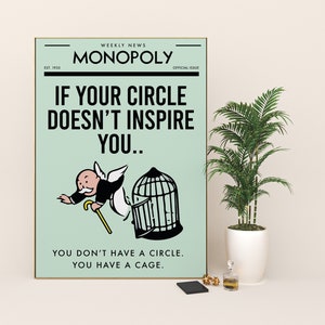 Monopoly Printable Wall Art - If Your Circle Doesn&#39;t. Graffiti Canvas | Motivational Office Posters | Inspirational Art for Home Decor