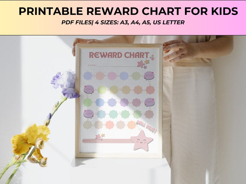 Pastel Reward Chart for Kids: Printable Behavior & Potty Training (PDF ...