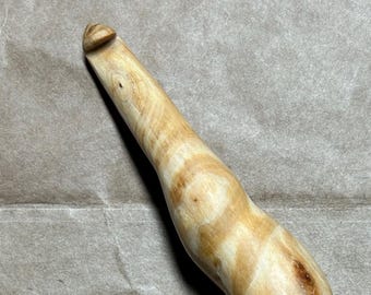 Handcrafted Wooden Crochet Hook –  9 mm – Cypress Branch – One of a Kind