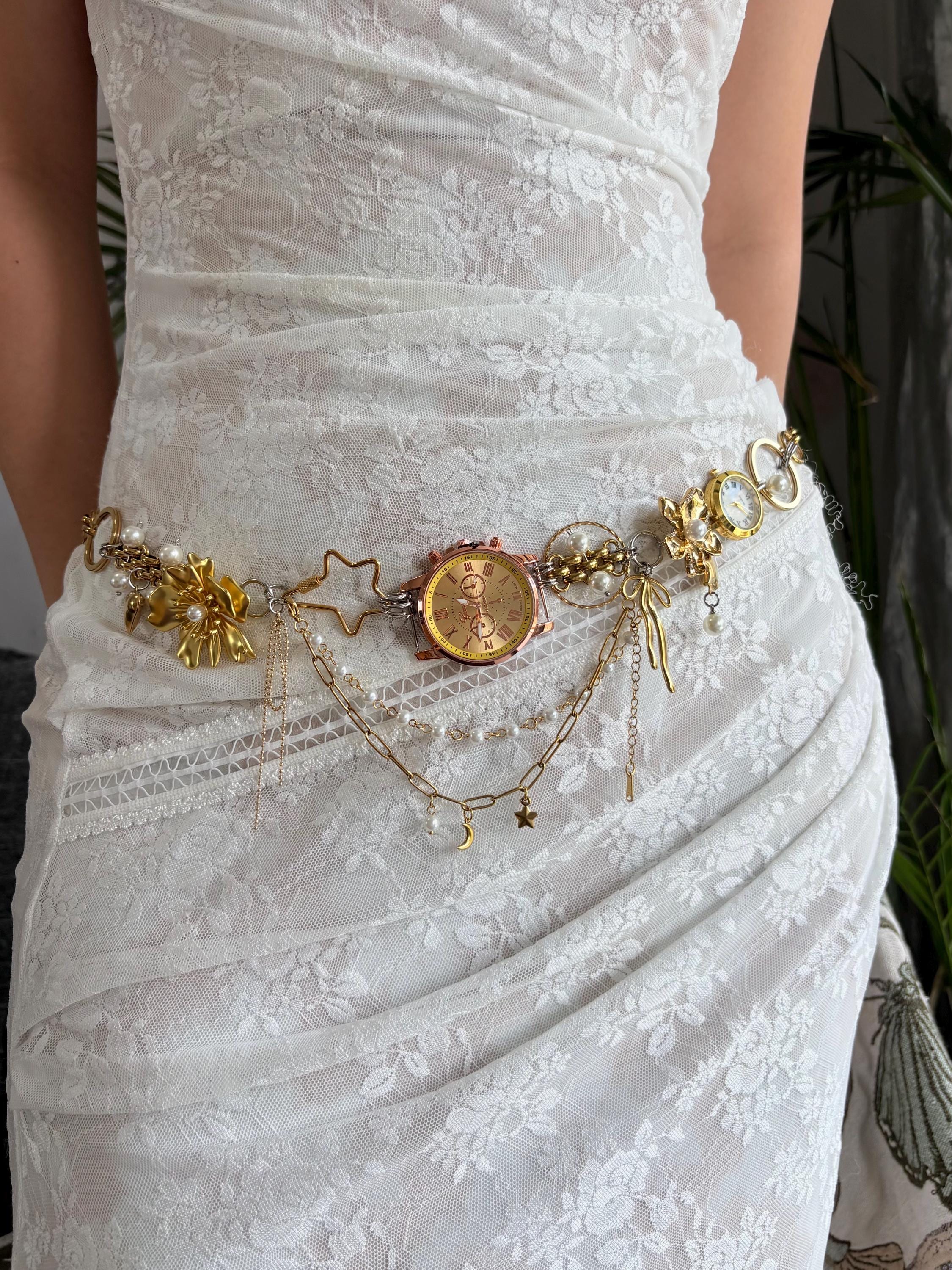 Vintage Gold Chain Flower Belt - Etsy display picture 1