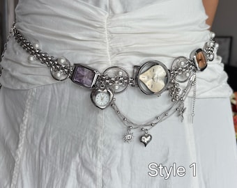 Vintage Y2K Metal Round Circle Gold Chain Belt Skater Hip  display picture 3