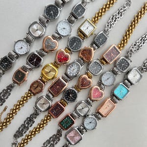 Punk Five Watches Choker Necklace,Vintage Gold Watch Choker,Silver Watch Necklace,Y2K Silver Chain Choker,Grunge Watch Jewelry,Unique Watch