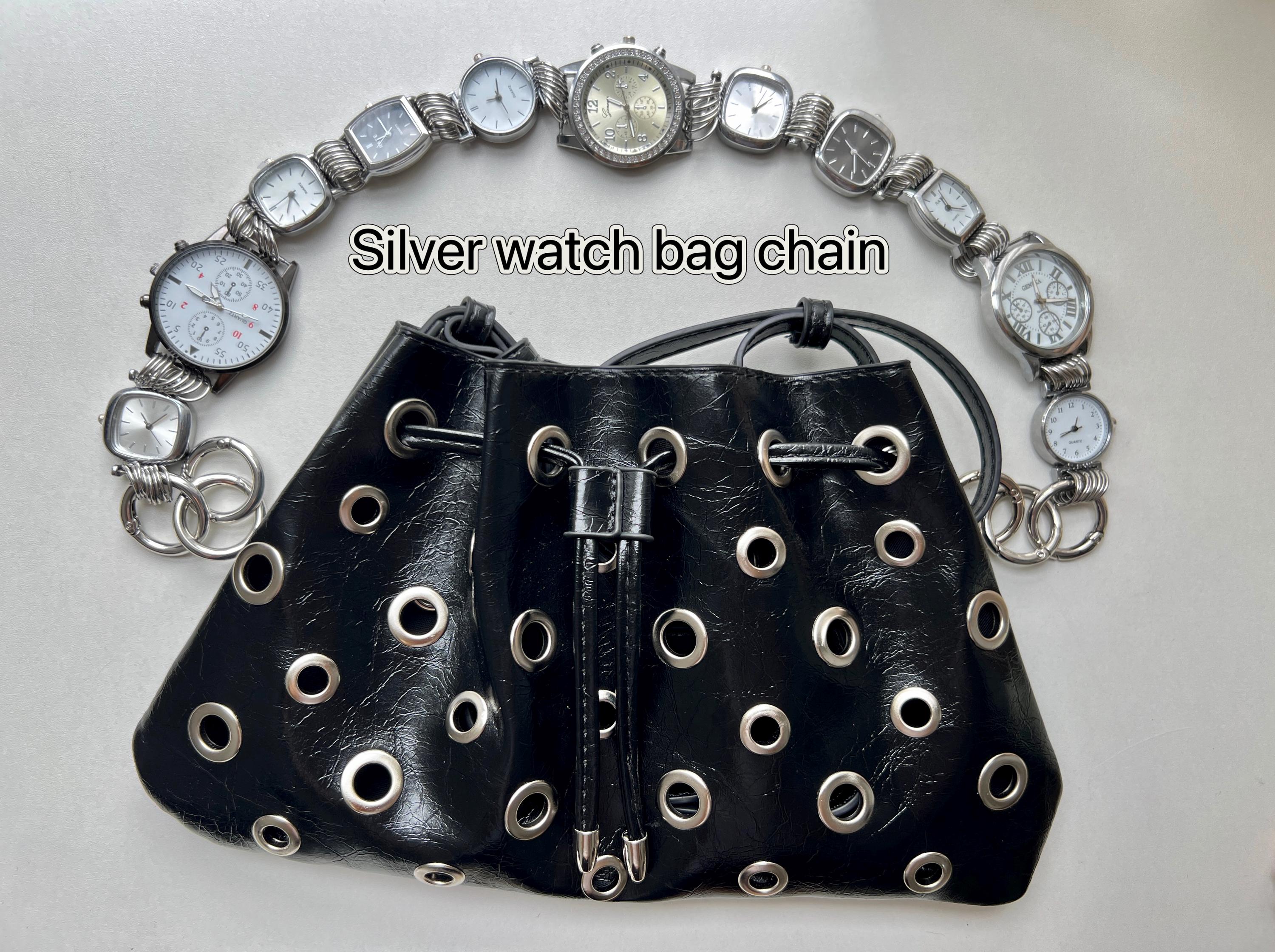 Cyberpunk Retro Multicolor Watch Bag Strap, 11 Clocks Metal  display picture 1