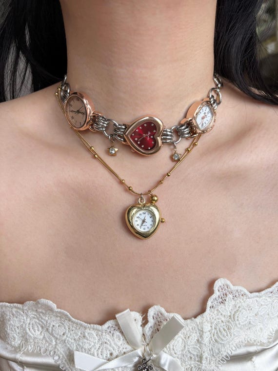 Collana Punk A Strati Con Ciondolo Stella E Catena Paperclip - Gioiello Vintage Oro Per Donne E Ragazze