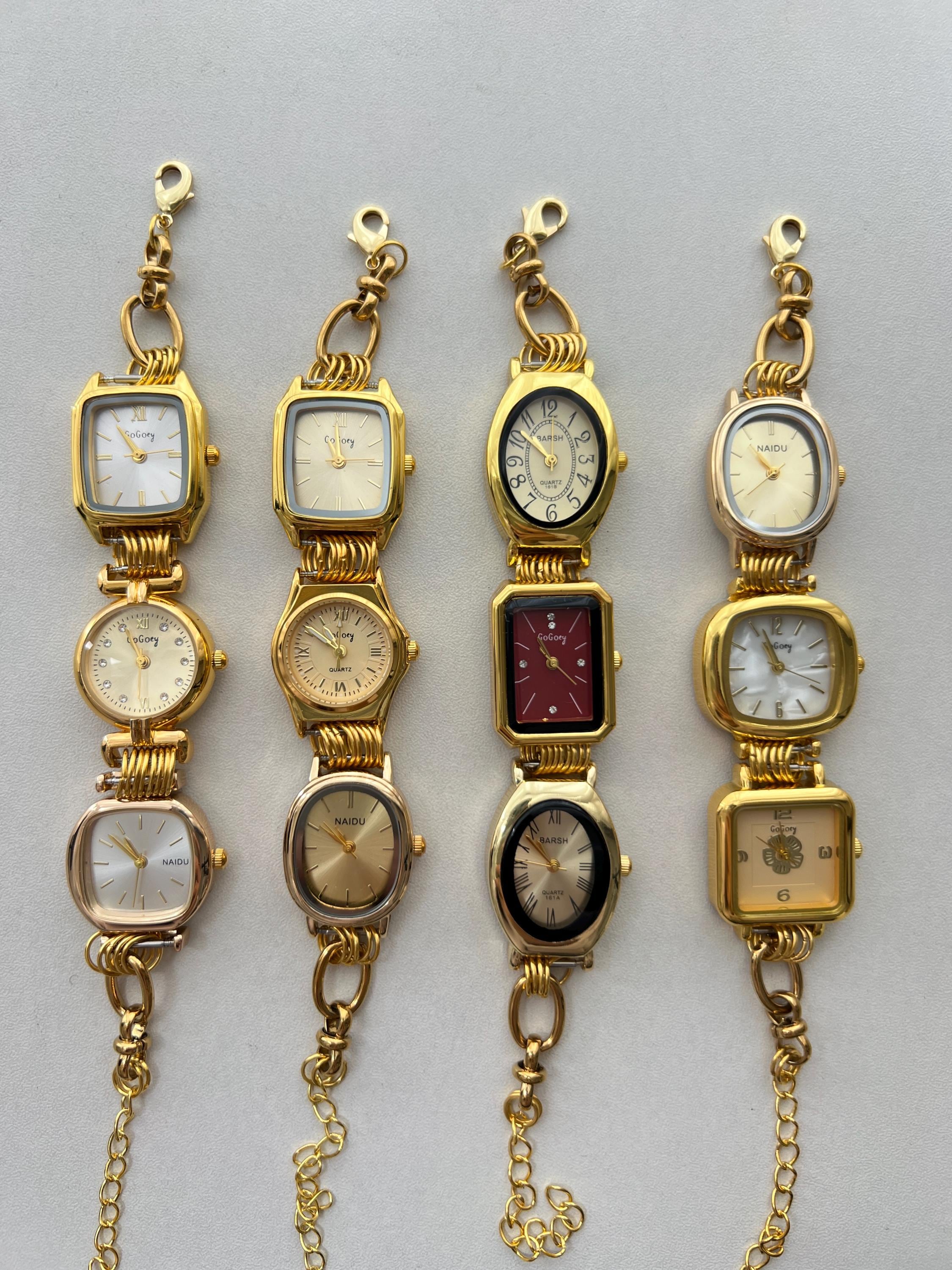 Vintage Punk Gold Watch Bracelet,multi-watch Gold Chain 