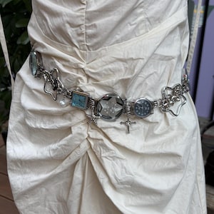 Punk Multi-Watch Silver Chain  Belt,Star Pendant Pants Chain,Grunge Watch Bag Strap,Y2K Star Chain Bag Chain,Unique Star Watch Waist Chain