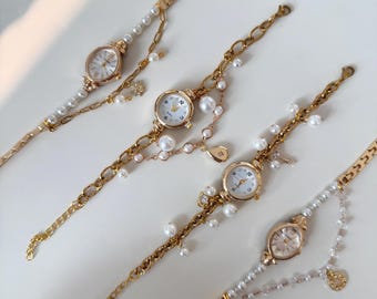 Vintage Faberge Women’s Watch Pearls & Rhinestones Gold Tone LCF500-2035-139 Faberge | Accessories | Faberge Vintage Watch With Crystals  main image 2