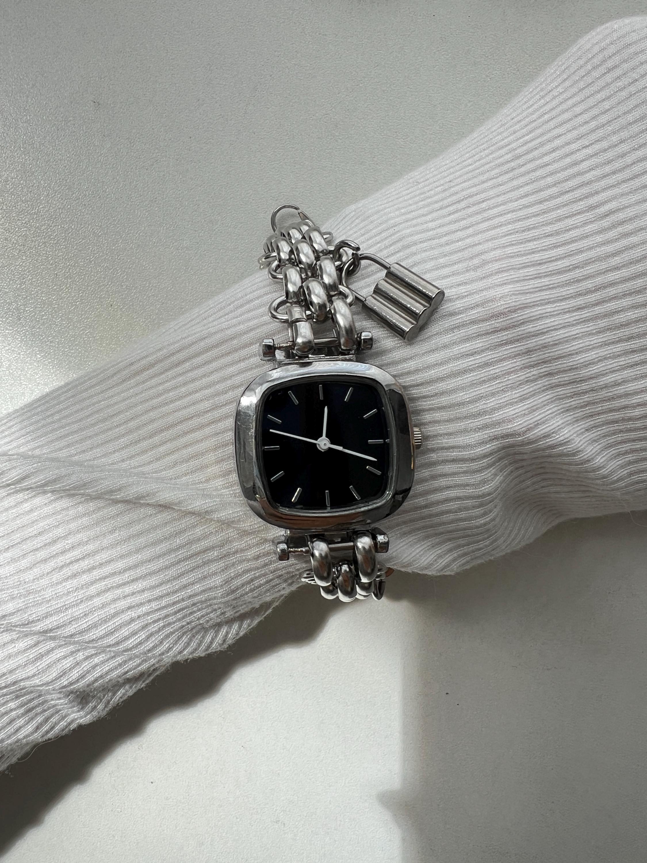 Black Watch with Silver Accents Aether | Black & Silver-Tone Stainless Steel Minimalist  main image 2