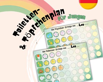 Töpfchen- und Toilettentrainingsplan für Jungen mit Belohnungssternen – Descarga digital – Einfach zu Drucken und Verwenden