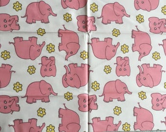 New retro elephant fabric - 1 yard