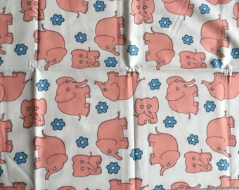 New retro elephant fabric - 1 yard