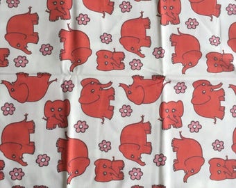 New retro elephant fabric - 1 yard