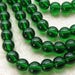 Green Glass Beads 8mm - 40 Beads - One 12" Strand - 8mm Dark Emerald Green Transparent Beads, Smooth Round Glass Spacer Beads (CBD0203)