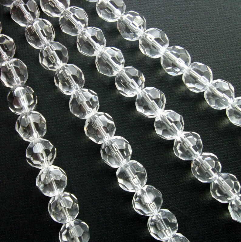 10mm Clear Glass Beads 32 Beads Per 12 Strand 10mm Etsy