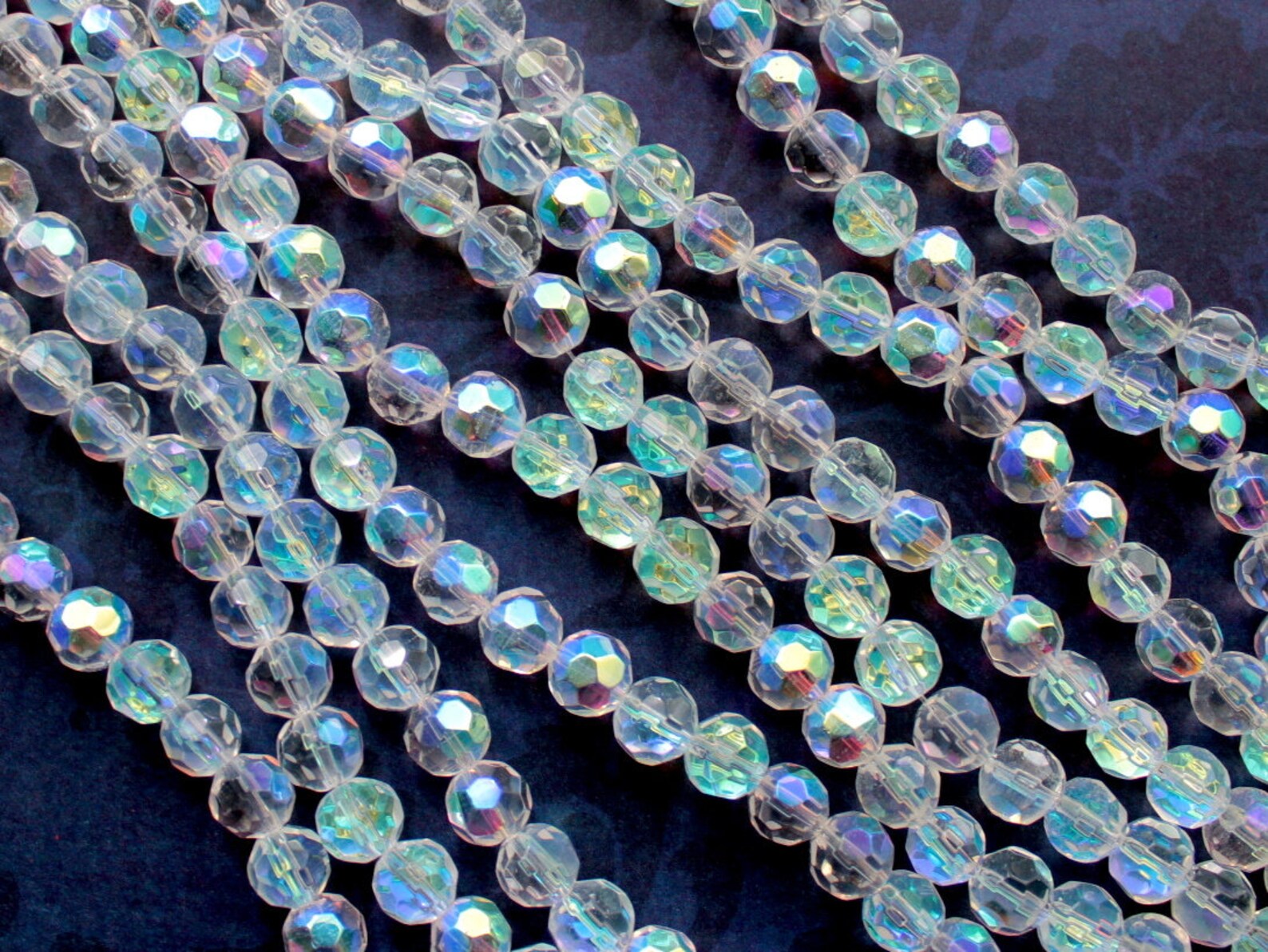 38 Pieces 8mm Clear Glass Beads with AB Finish 8mm Clear AB Etsy