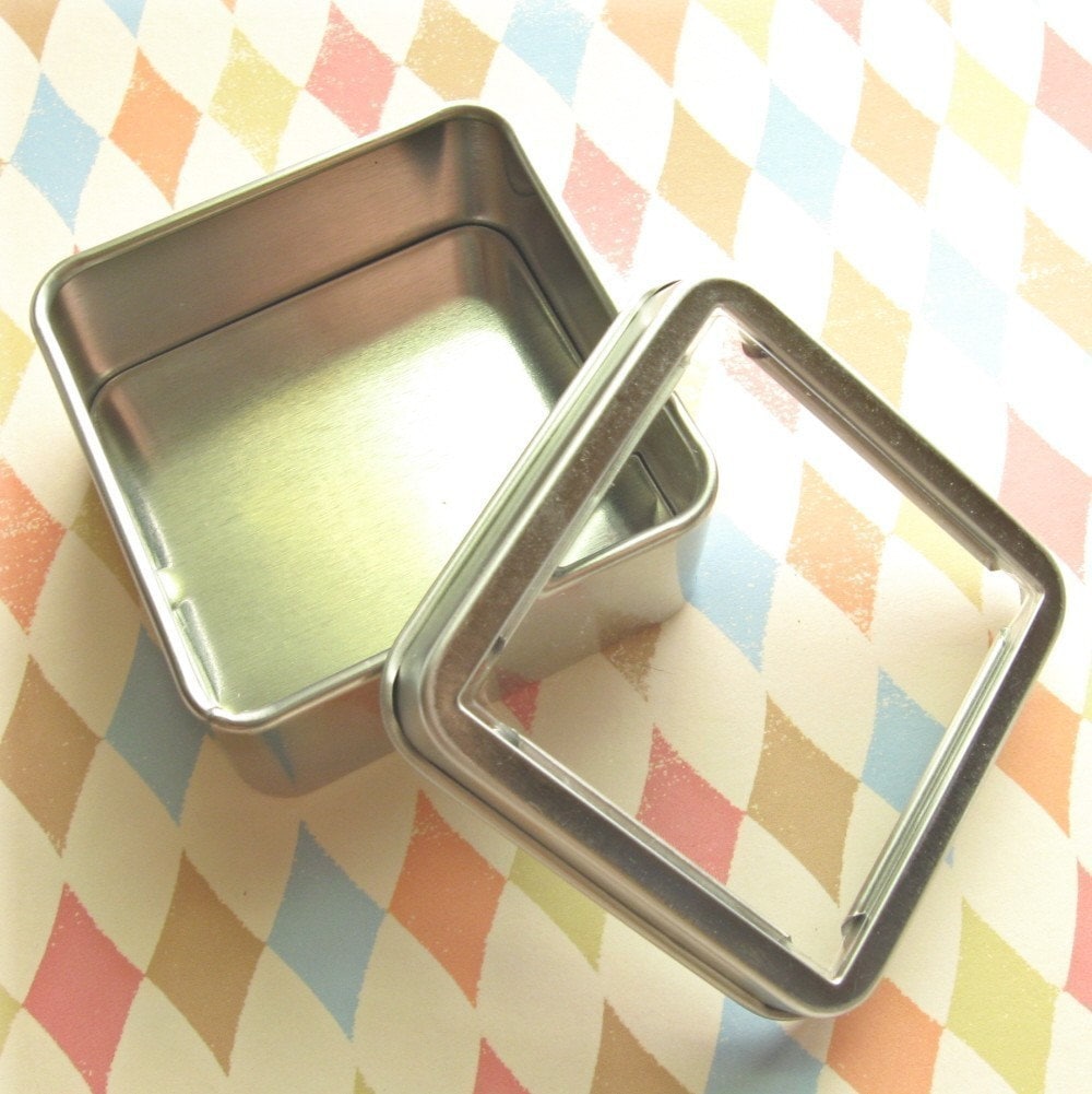 Square Window Tins SALE Set of 70 Clear Top Tins Favor Etsy