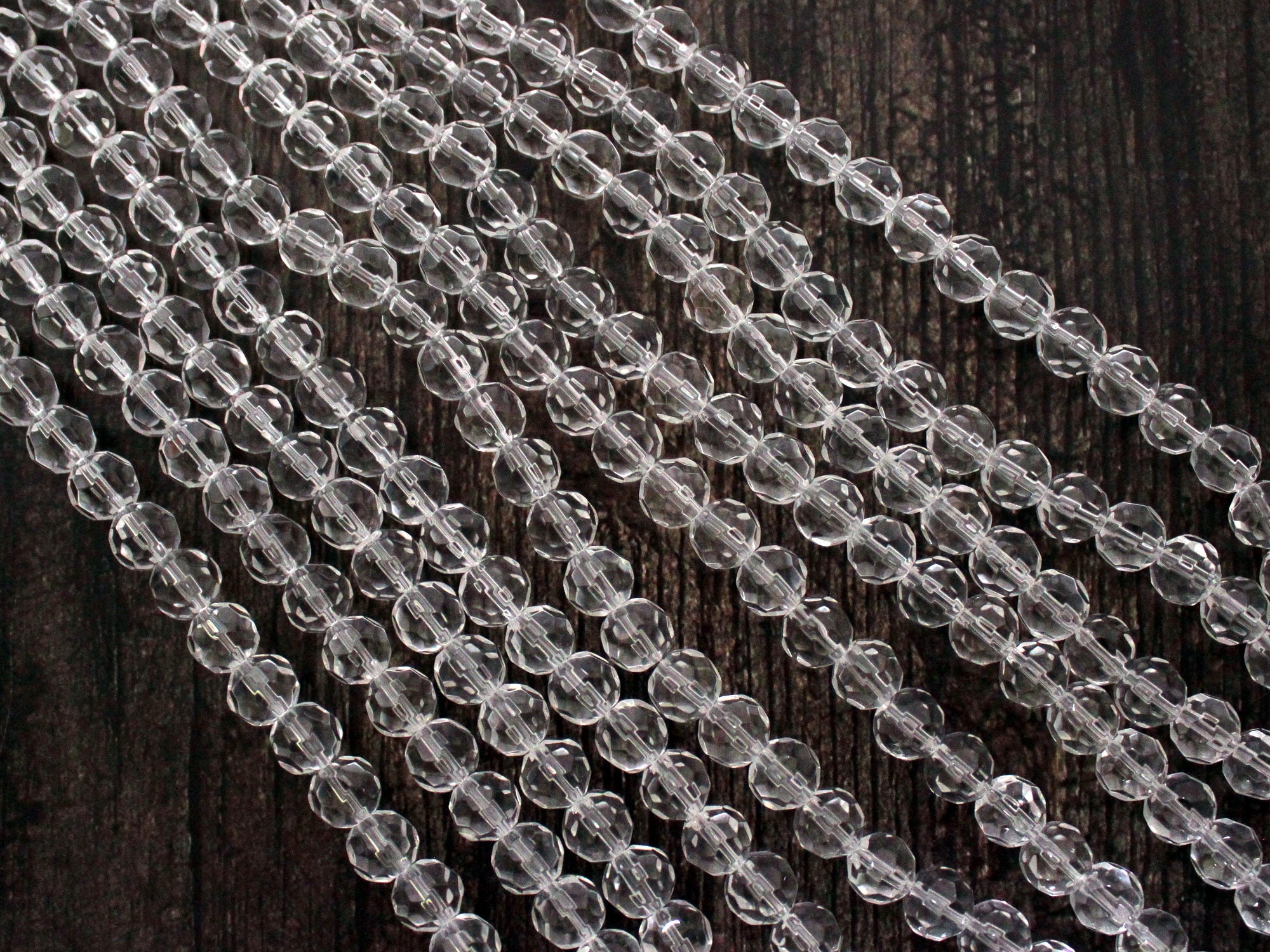 10mm Clear Glass Beads 32 Beads Per 12 Strand 10mm Etsy