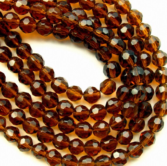 6mm Brown Glass Beads 50 Beads 6mm Dark Brown Glass Beads Etsy