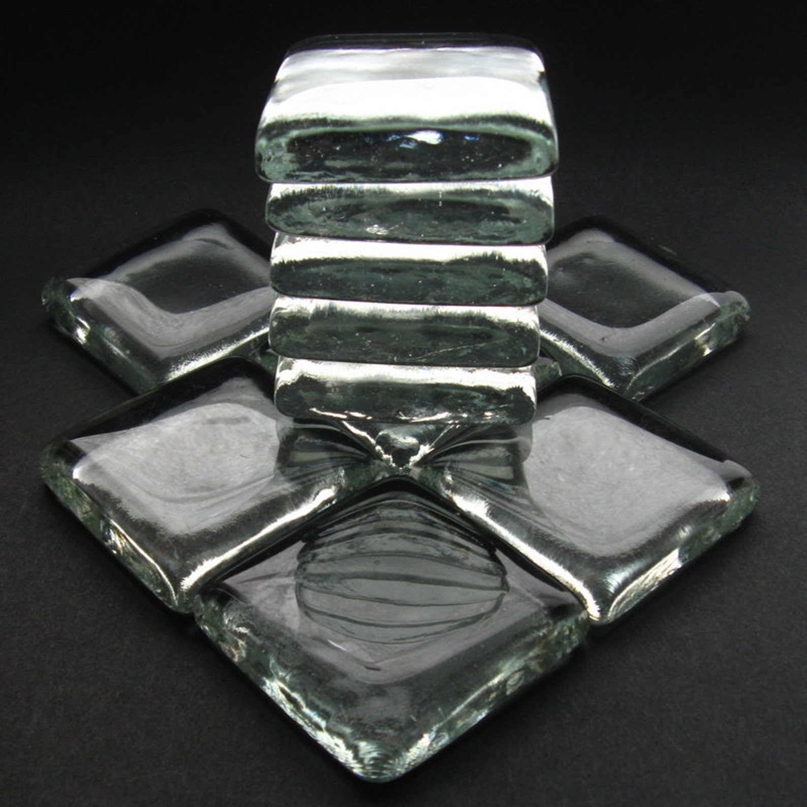 Large Clear Glass Squares 2 50mm Set of 5 Extra Etsy