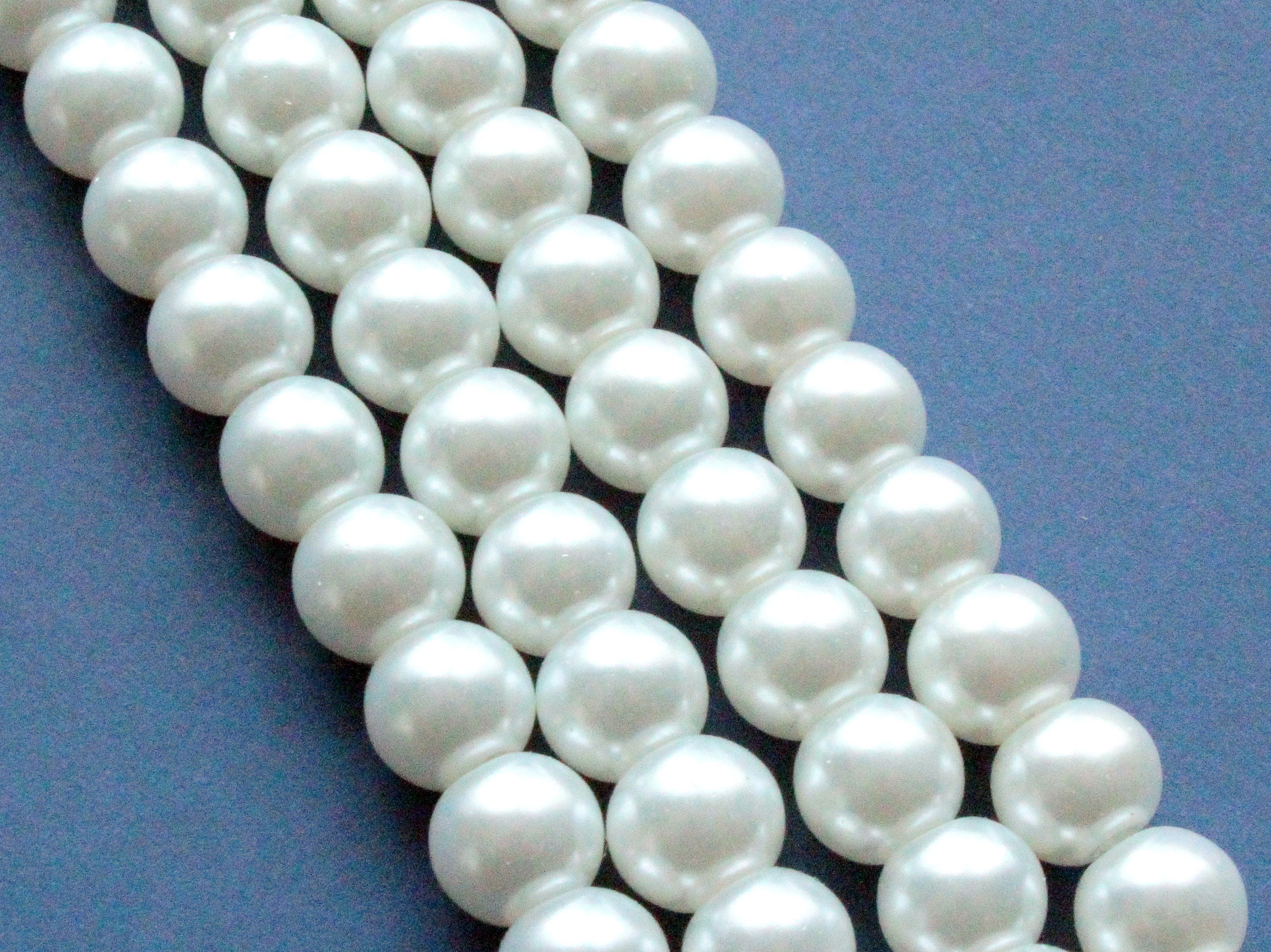 100 Pieces 8mm White Glass Pearls 8mm White Immitation Etsy