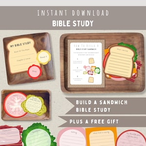 Bible Study Sandwich Activity Printable-Christian Scripture Devotional-Sunday School Lesson-Homeschool Worksheet