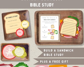 Bible Study Sandwich Activity Printable-Christian Scripture Devotional-Sunday School Lesson-Homeschool Worksheet