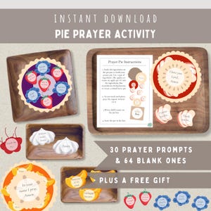 Kids Pie Prayer Sequencing Activity Printable-Childrens Prayer Sandwich-Christian Sunday School Praying Lesson-Learn How To Pray Craft