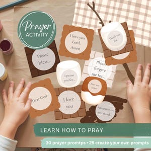 Kids Smores Prayer Sandwich Craft Activity Printable-Christian Sunday School Praying Lesson-Learn How To Pray Prompt-Summer VBS Church Craft