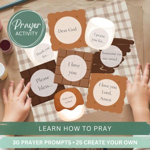 Kids Smores Prayer Sandwich Craft Activity Printable-Christian Sunday School Praying Lesson-Learn How To Pray Prompt-Childrens Church Craft