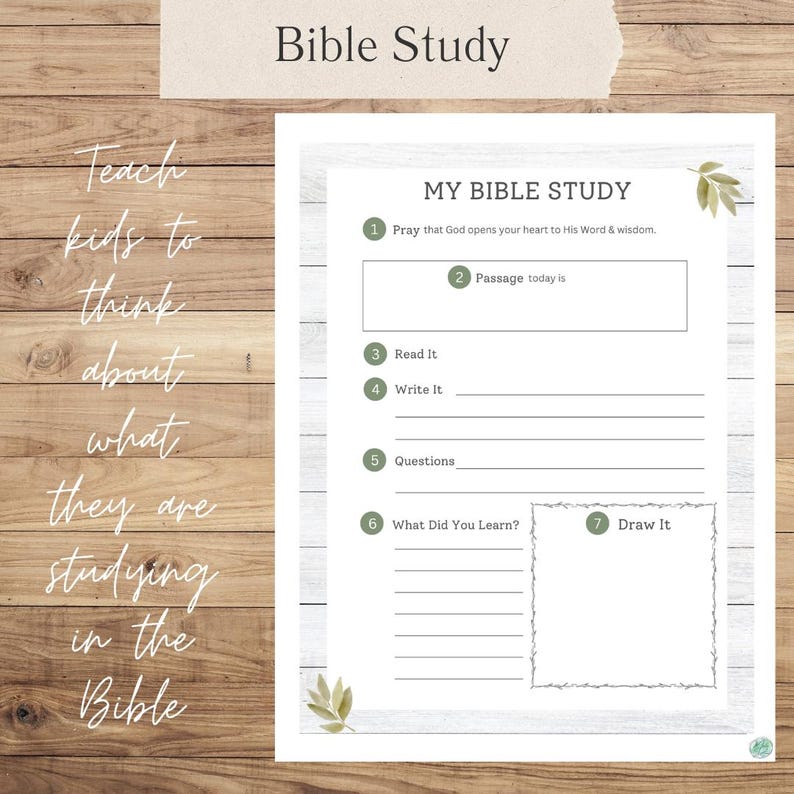Kids Bible Study Printable Kids Christian Journal Jesus and Children ...